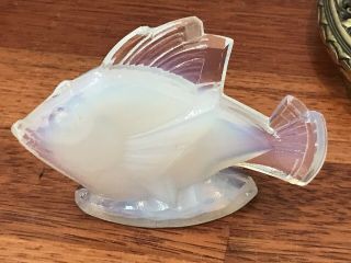 Vintage Opalescent Crystal Glass Angel Fish Ornament