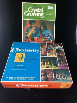 Vintage 1972 Mr.  Wizards Lab Experiment Kit “crystal Growing” And “chemistry