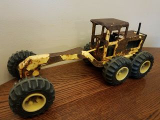 Vintage 1970s Yellow 17 " Long Pressed Steel Mighty Tonka Usa Road Grader