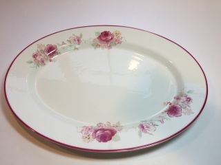 Waverly Garden Room Vintage Rose Oval Serving Platter 14 1/2 "
