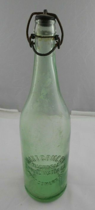 Vtg Montgomery Magnesia Spring Water Co Ill Il Crown Top Picnic Bottle 24oz Root