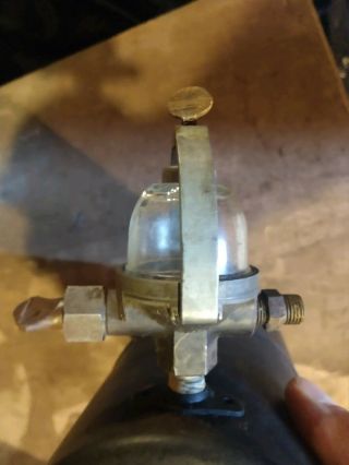 Vintage Briggs And Stratton Gasoline Engine Gas Tank With Glass Fuel Valve. 2