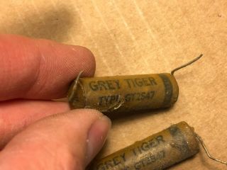 2 Vintage Cornell Dubilier Grey Tiger.  047 uf 200v Wax Tone Capacitors 1958 4
