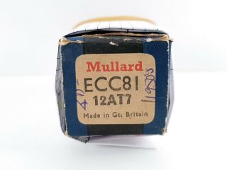 1 X Ecc81 Mullard 1954´s Nos/nib Tube.  D - Getter,  C21 Enair
