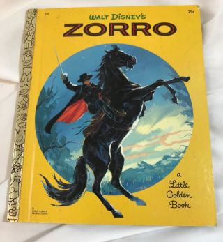 2 Vintage Little Golden Books WALT DISNEY ' S ZORRO,  ZORRO AND THE SECRET PLAN 3