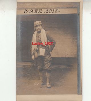 Ww1 Era French Soldier Posing Formally Vintage Old Postcard / Yser 1915