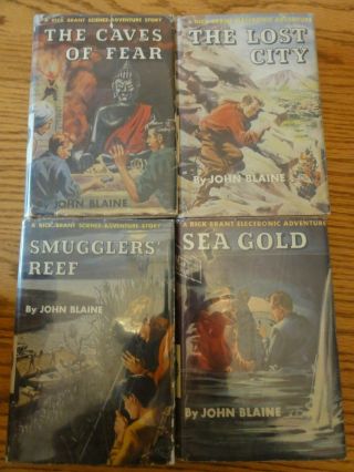 4 Vintage Rick Brant Science Adventure Story John Blaine 1947 Sea Gold Lost City