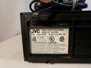 JVC HR - VP58U VCR VHS 4 Head HiFi Stereo Video Cassette Recorder Player w/Remote 3