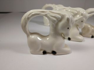 VTG White Ceramic Napkin Ring Holder 3,  1 Unicorn 2