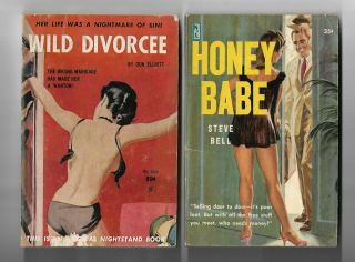 Two (2) Vintage Adult Paperbacks Sex Erotica Pulp Sleaze Don Elliott Steve Bell