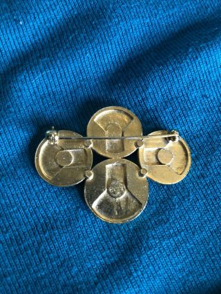 Vtg 1996 Frank Lloyd Wright Pin “April Showers” Gold Plated W/ Lapis 2
