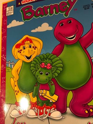 Barney Vintage Let Go To Park Coloring Book Story And Sticker (pic)