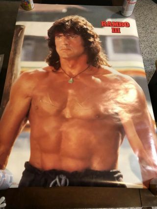 Vintage Rambo Iii Sylvester Stallone 1988 Movie Poster 39x27