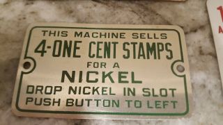 vintage postage stamp machine metal badges 3