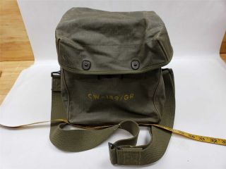 Vintage Us Military Canvas Radio Bag W/strap Cw - 189/gr Transport Storage Carry