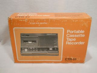 Vintage - Realistic Ctr - 51 Portable Cassette Tape Recorder - Radio Shack 14 - 813