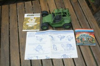 Vintage 1985 G.  I.  Joe Arah A.  W.  E.  Striker Dune Buggy W/ Instructions & Pamphlets