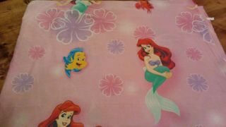 The Little Mermaid Flat Sheet Only Vintage Twin Pink Ariel Crafting Disney