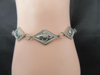 Vintage Taxco Sterling Silver Bracelet,  Plata Guadalupe Mexico,  Great Cond.