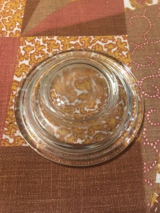 Vintage Bartlett Collins Clear Glass Cookie Jar Lid Only 5”