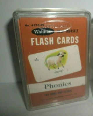 Vintage Whitman Phonics Words Flash Cards Complete Card Set Illustrated