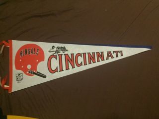 1967 Felt Pennant Nfl Vintage Single Bar Full Sized Cincinnati Bengals