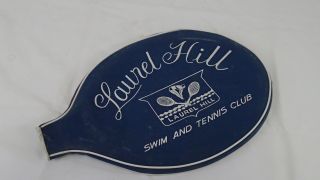 Vintage Mid Century Laurel Hill Swim & Tennis Wood Wooden Tennis Racket Cover