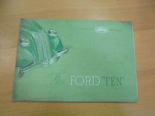 The Ford Ten Vintage Classic Car Brochure Ford Motor Co 1937