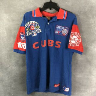 Vintage Chicago Cubs 1990 All Star Game Red X Jacket Polo Shirt Large L