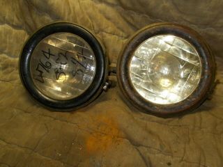 Pair Vintage Headlights 1917 - 21 Studebaker Small 6,  For Bar Price Lower
