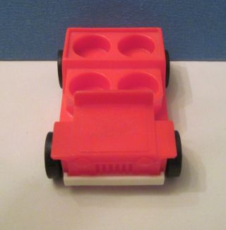 Vintage Fisher Price Little People Red Jeep Car 4 Seats A Frame