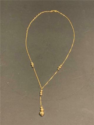 Vintage Italy 10k Yellow Gold Y Necklace - 17 " - 43 Cm - 1.  0 Grams