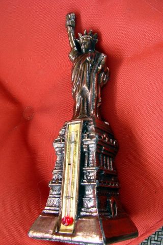 Vintage Thermometer Statue Of Liberty York - Copper - -