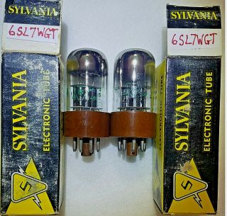 Pair Ruggedized 6sl7wgt Sylvania Vacuum Tubes,  Tv - 7d 104,