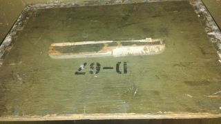 Vintage US Military Foot Locker Trunk Wood Green Plywood 4
