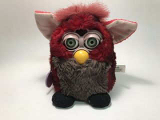 1999 Furby Toy Tiger Red And Black Spots Vintage 70 - 800