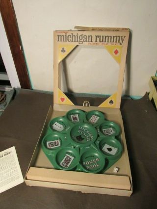 Vintage Michigan Rummy Plastic Play Tray Black Kitty Cat