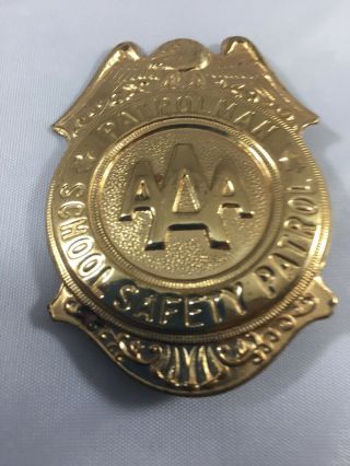 Vintage Aaa School Safety Patrol Badge,  Patrolman