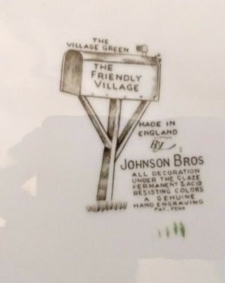 JOHNSON BROS FRIENDLY VILLAGE Village Green Oval Serving Platter 12 