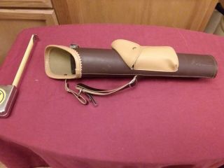 Vintage Ben Pearson No.  838 Leather Tube Hip Quiver Archery Bow Hunting