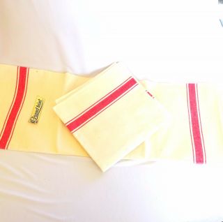 2 Vintage Towels French Red White Cotton Sewing Torchons Fabric Notions NWT 5