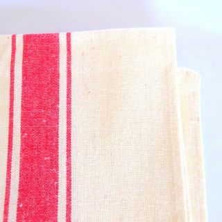 2 Vintage Towels French Red White Cotton Sewing Torchons Fabric Notions NWT 6