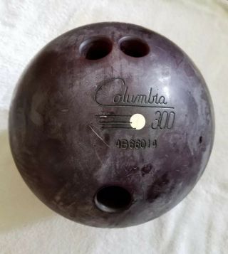 Vintage Columbia 300 Bowling Ball Deep Red & Black Swirl White Dot 15 Lb 3 Oz
