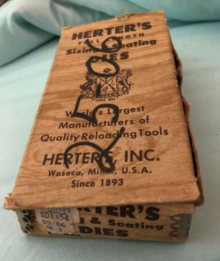 Vintage Herter’s Full Length 25/06 Reloading Sizing & Seating Dies Box