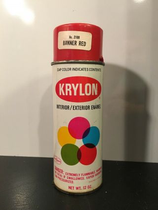 Vintage Krylon No.  2108 Banner Red Spray Paint Can