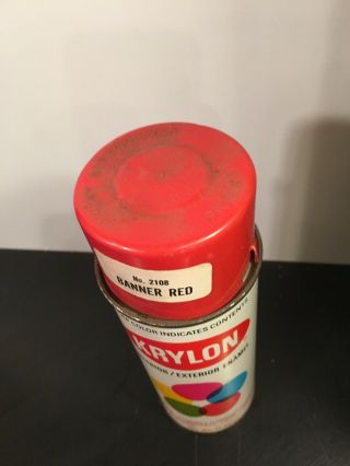 Vintage Krylon No.  2108 Banner Red Spray Paint Can 5