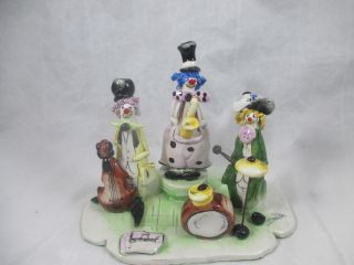 Zampiva Figurine Made In Italy " Clown Band " Vintage Collectible Ceramic 4 "