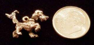 Vintage 1960s Sterling Silver Charm - Movable Dog W Bird On Tail - 3 Grams