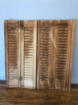 VTG Wood Interior Louver Plantation Window Shutters 26” X 24 1/4” 001 7
