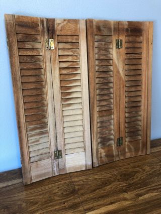VTG Wood Interior Louver Plantation Window Shutters 26” X 24 1/4” 001 8